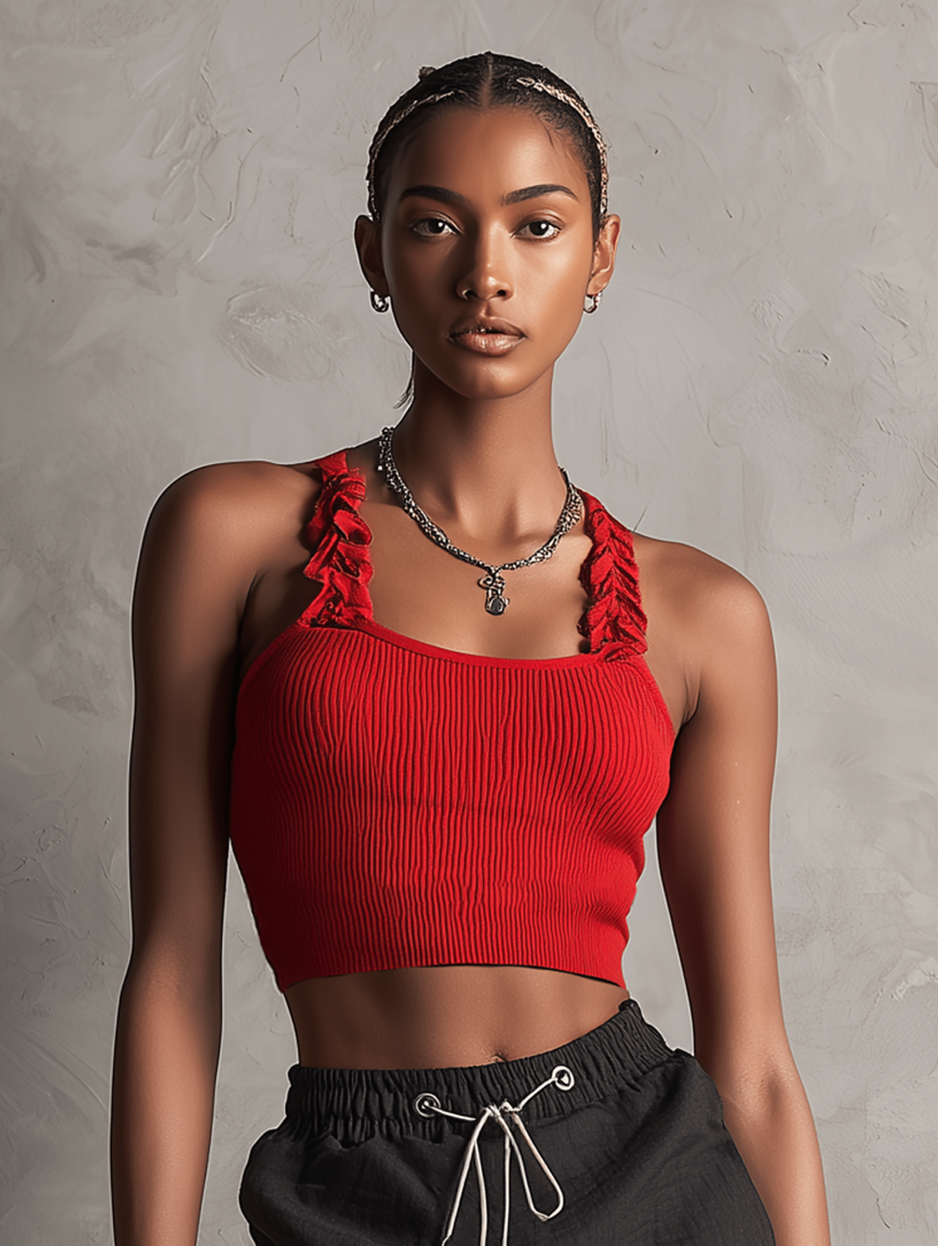 Mira Women's Set | Ribbed Knit Loungewear with Adjustable Drawstring Skort 1