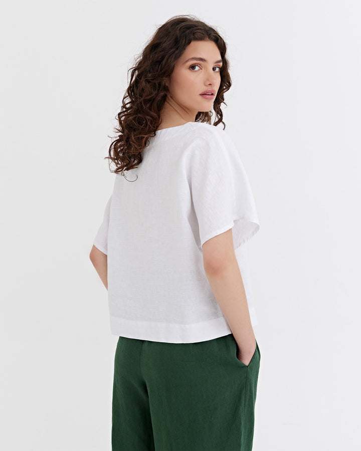 Mira Women's Top | Loose-Fit Linen, Breathable Design 5