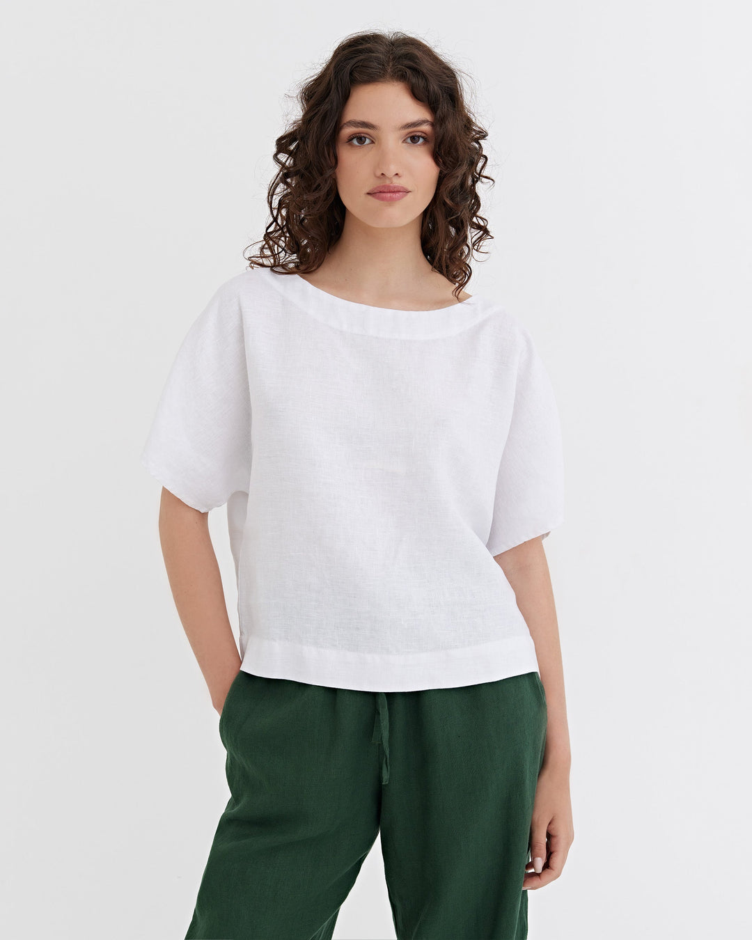 Mira Women's Top | Loose-Fit Linen, Breathable Design 6