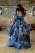 Naiad Gown | Translucent Turquoise Organza, Corseted Bodice, Formal Dress for Wedding Guests 5