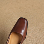 Elviera | Square Leather Heels