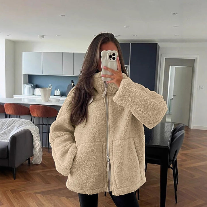 Aven Teddy Coat in a modern silhouette, featuring ultra-soft fabric and stylish design perfect for winter wear. - 1