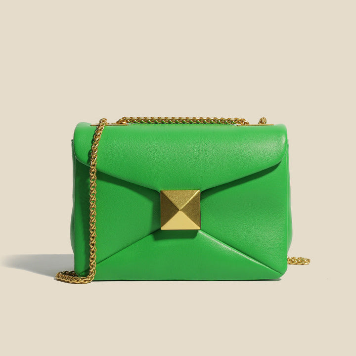 Stylish Glamco Chain Bag featuring a premium leather-look design adorned with elegant gold rivets, perfect for adding a touch of sophistication to any outfit. - 4