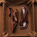 Ivy Cross Sandals | Italian Leather, Orthopedic Cushioned Footbed - 3