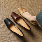 Elviera | Square Leather Heels