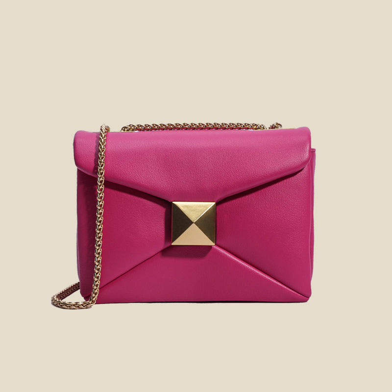 Stylish Glamco Chain Bag featuring a premium leather-look design adorned with elegant gold rivets, perfect for adding a touch of sophistication to any outfit. - 6