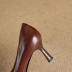 Elviera | Square Leather Heels