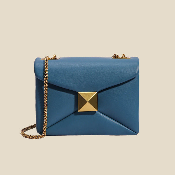 Stylish Glamco Chain Bag featuring a premium leather-look design adorned with elegant gold rivets, perfect for adding a touch of sophistication to any outfit. - 7