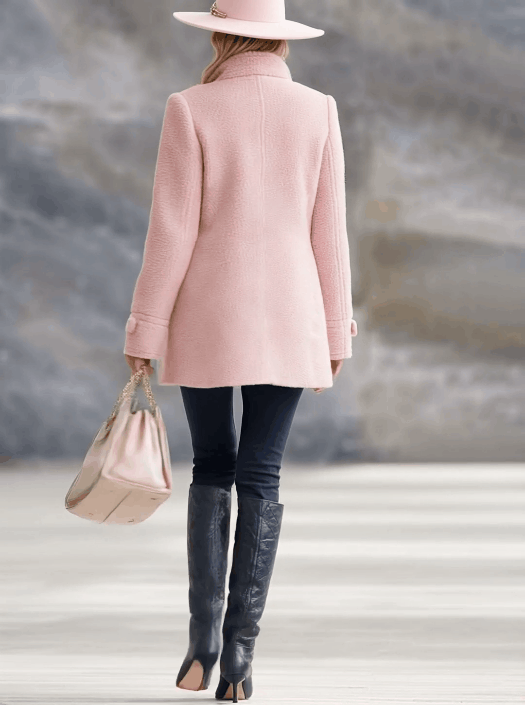 Polly | Casual Vintage Fleece Zip-Up Jacket Coat