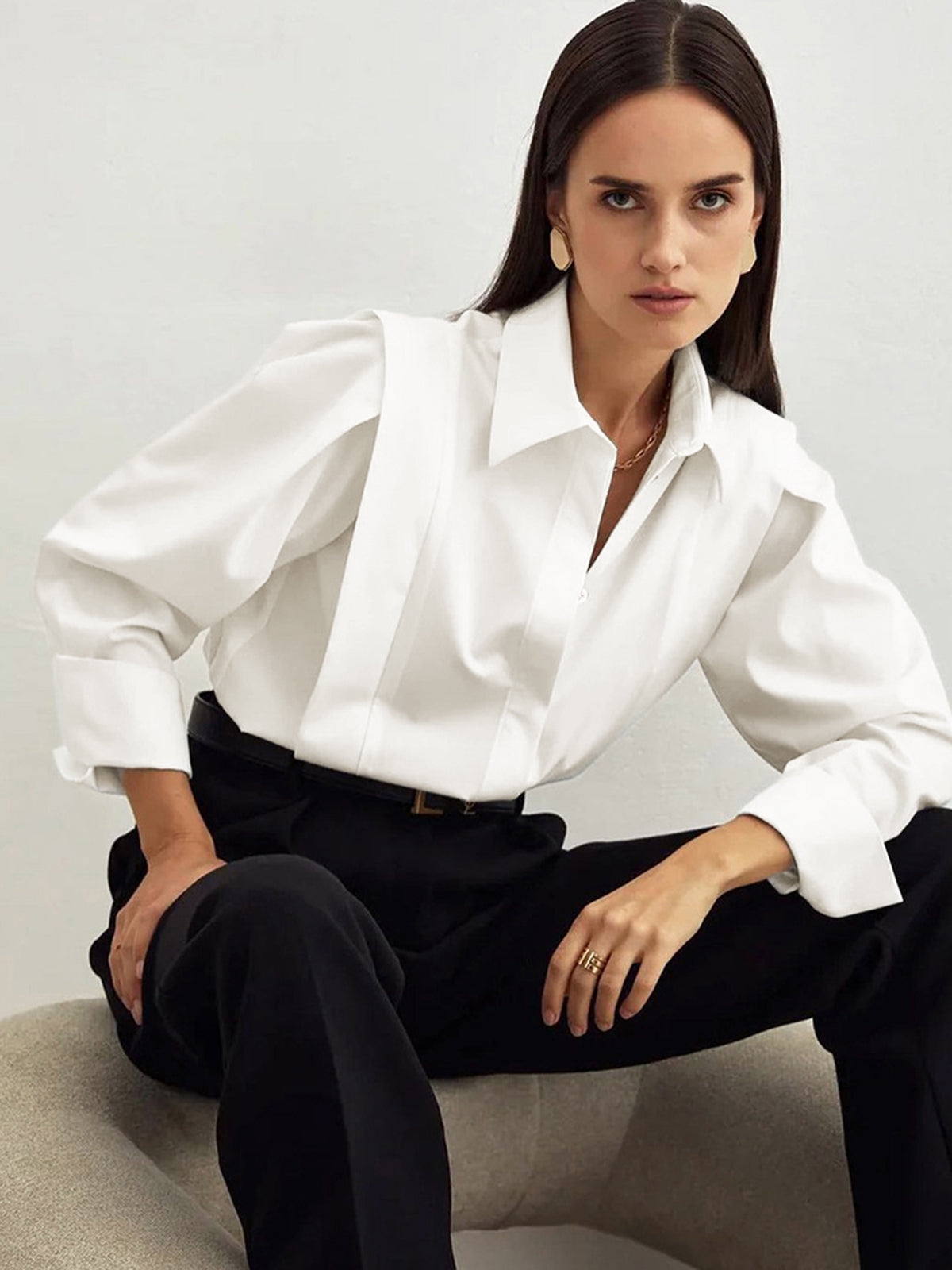 Oasis Womens Button Down Shirt | 100% Cotton, Oversized Fit 0