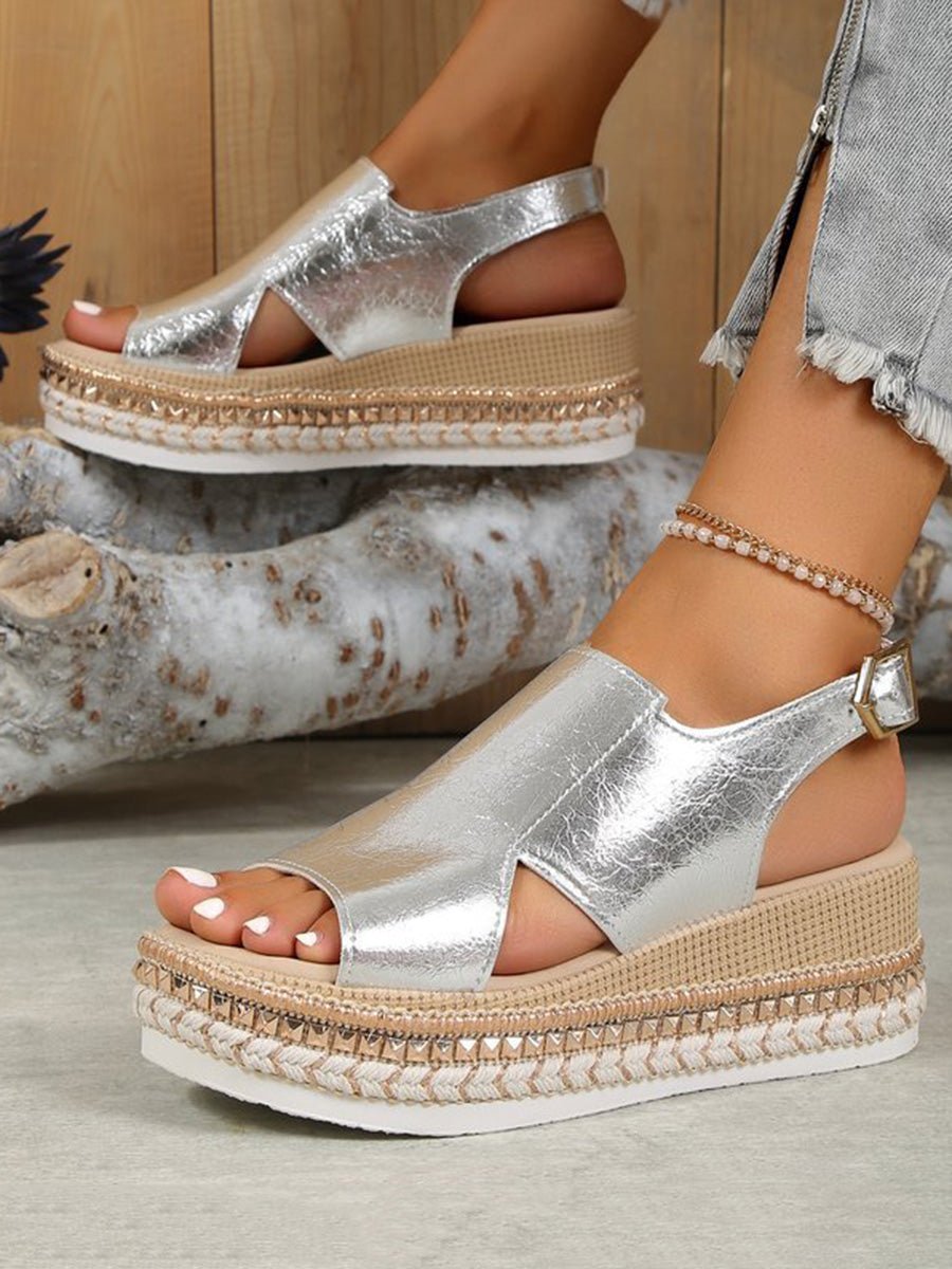 Olea Open Toe Sandals for Women | Comfortable Mid Heel, PU Material 1