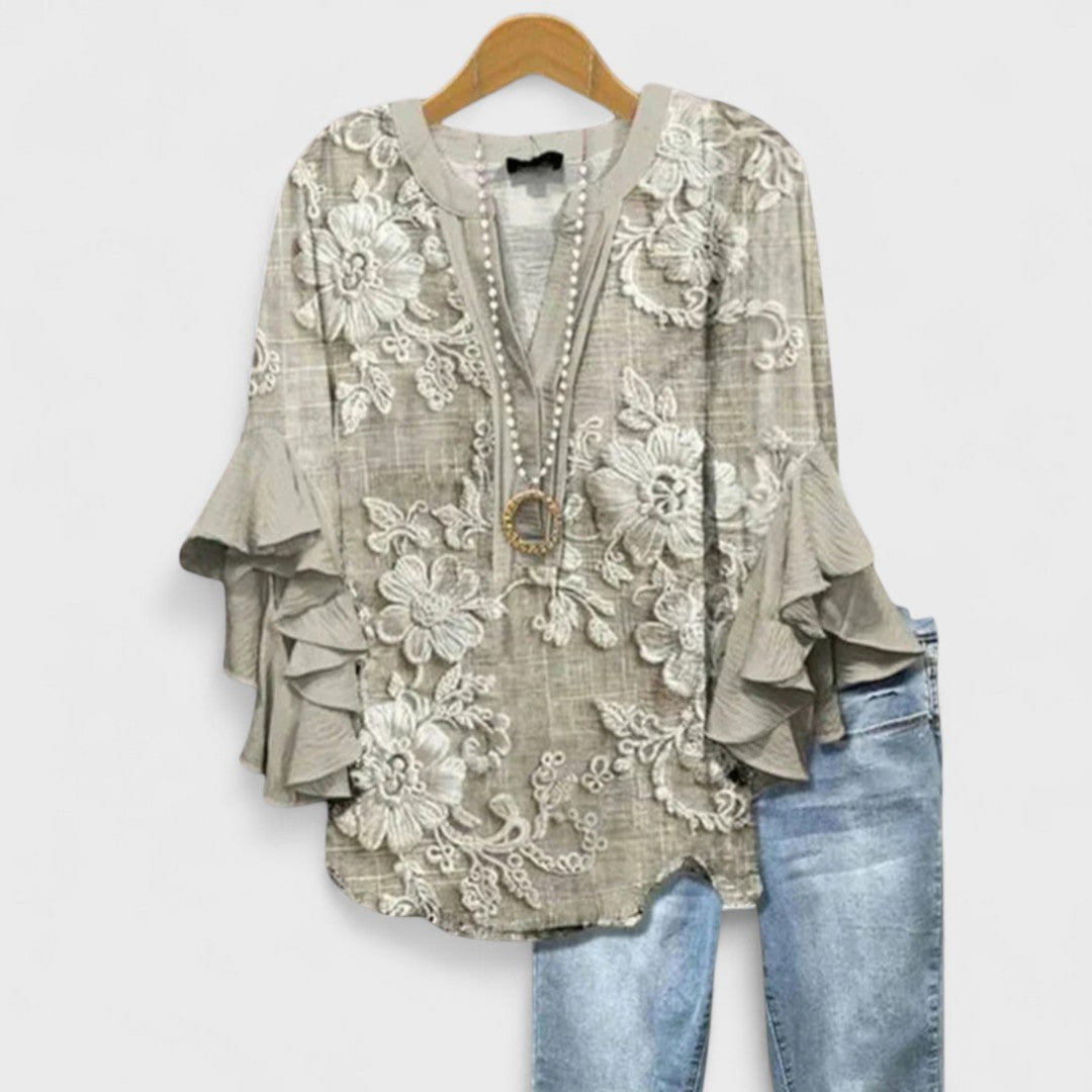 Isabella | Blouse with Elegant Flowers