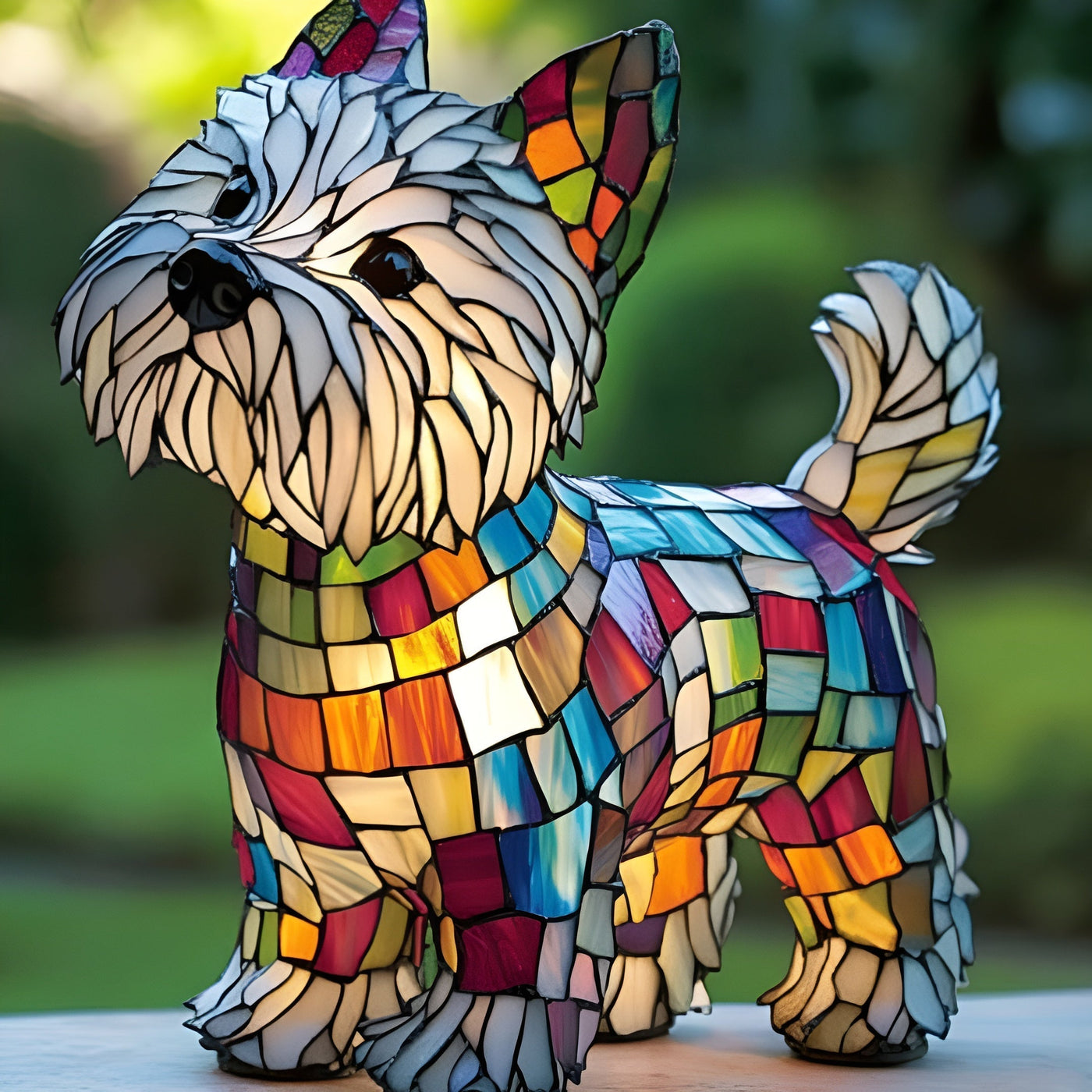 Toutou – Enchanted Dog Lamp in Colored Glass