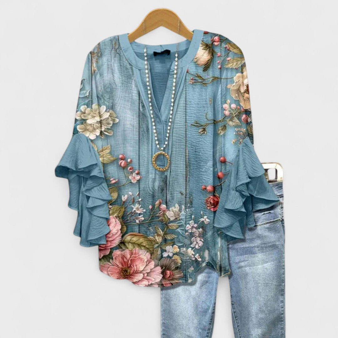 Isabella | Blouse with Elegant Flowers