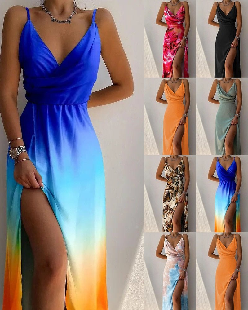 Oriana Maxi Dress | Ombré Print, Lightweight Fabric, Elegant Slit 2