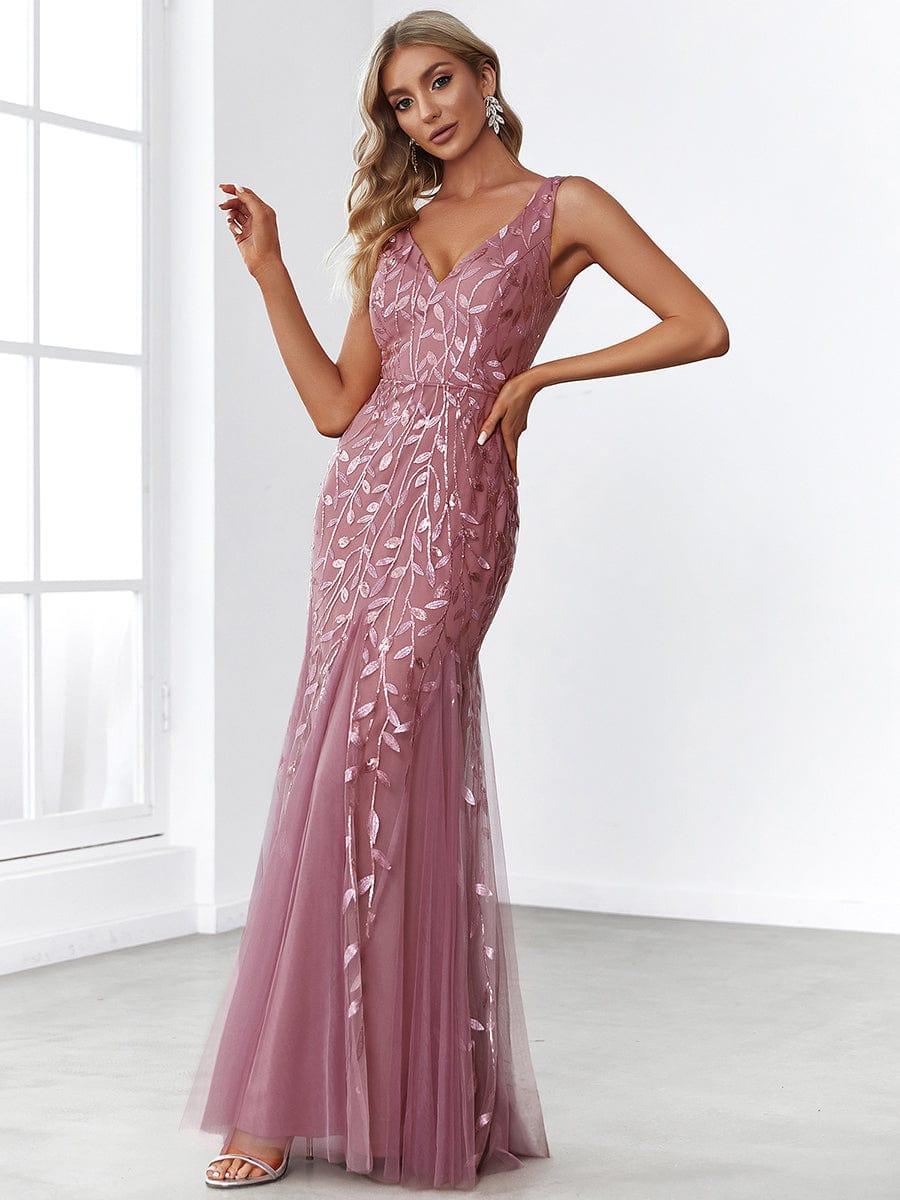 Oriel Evening Gown | Sequin Fishtail, Double V-Neck 10
