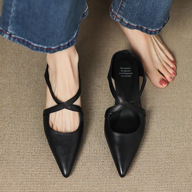 Palma Mules for Women | Genuine Leather, Open-Toe Design 8