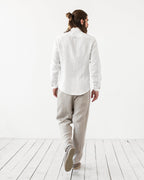 Palo Linen Pants Women | Medium Weight, Tapered Fit, Elastic Drawstring 4