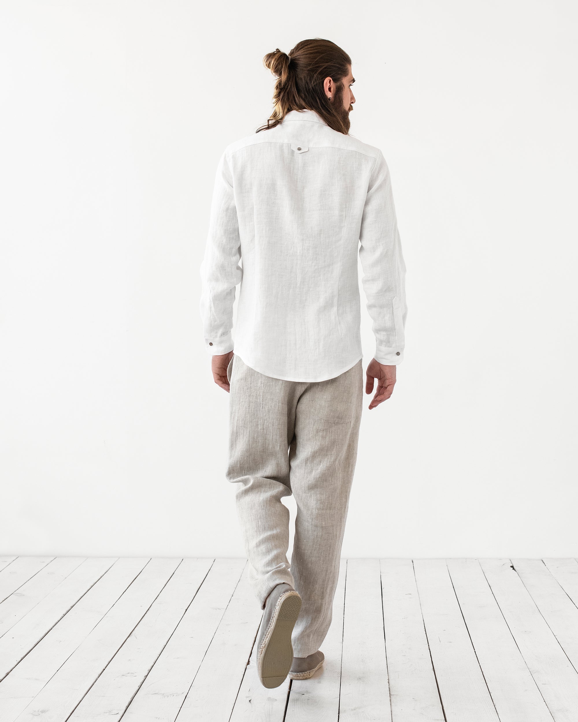 Palo Linen Pants Women | Medium Weight, Tapered Fit, Elastic Drawstring 4