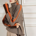 Malou | STRIKING STRIPED TURTLENECK PULLOVER