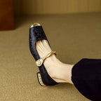 Pera Mary Jane Flats | Embroidered Satin, Comfortable Flat Shoes for Women 7