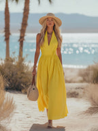 Phaedra Maxi Dress | Boho Cotton-Linen Halter Long Dress for Women 6