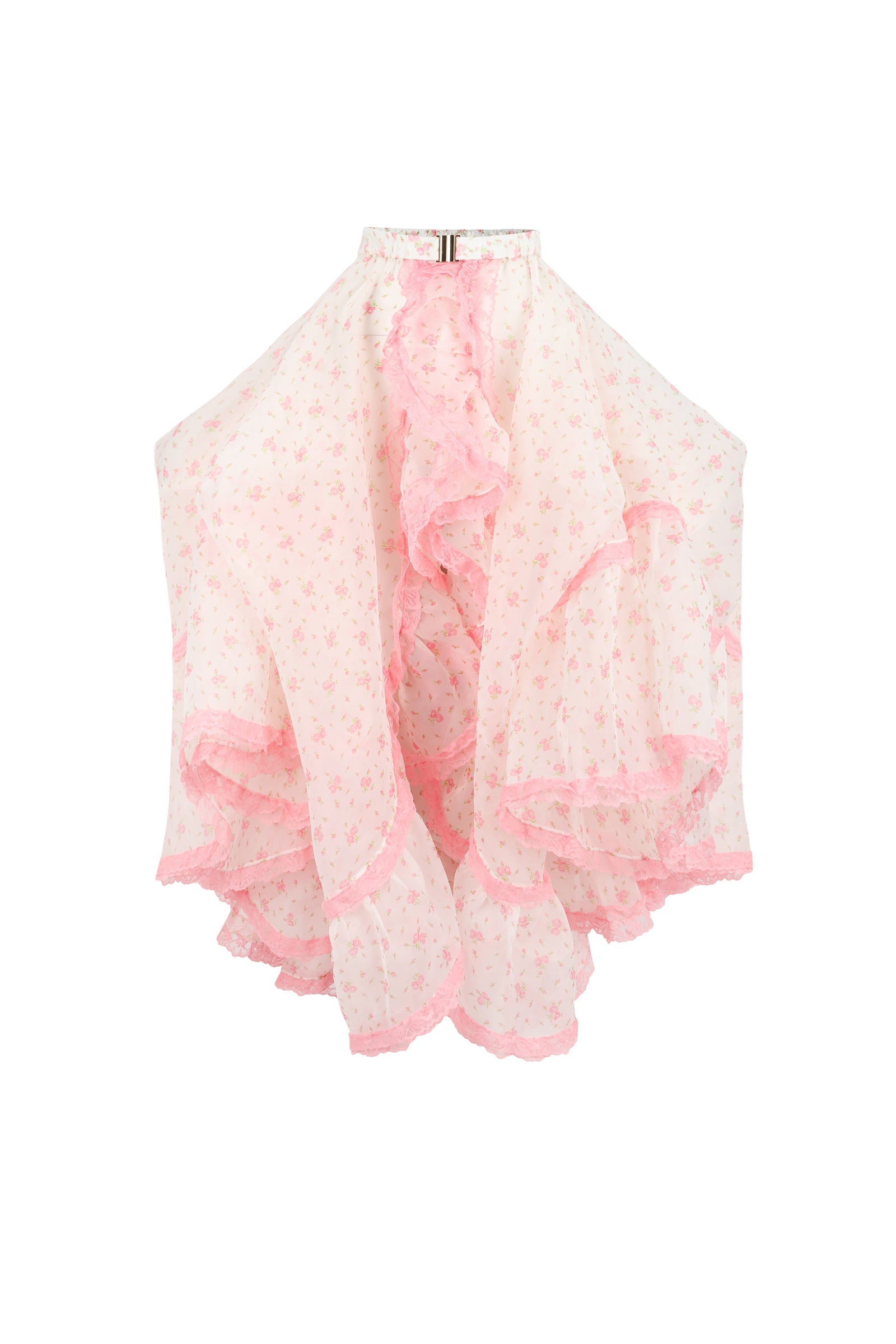 Pillow Maxi Skirt | Ruffled Lace-Trimmed Organza with Train 3