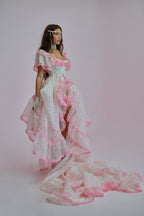 Pillow Maxi Skirt | Ruffled Lace-Trimmed Organza with Train 4