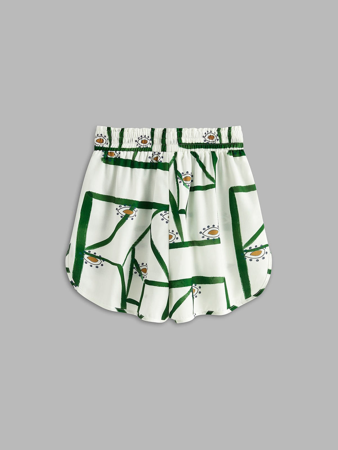 Pine Drawstring Shorts Set | Linen Blend, Casual Print 8