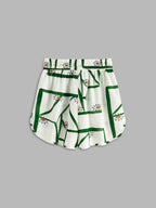 Pine Drawstring Shorts Set | Linen Blend, Casual Print 8