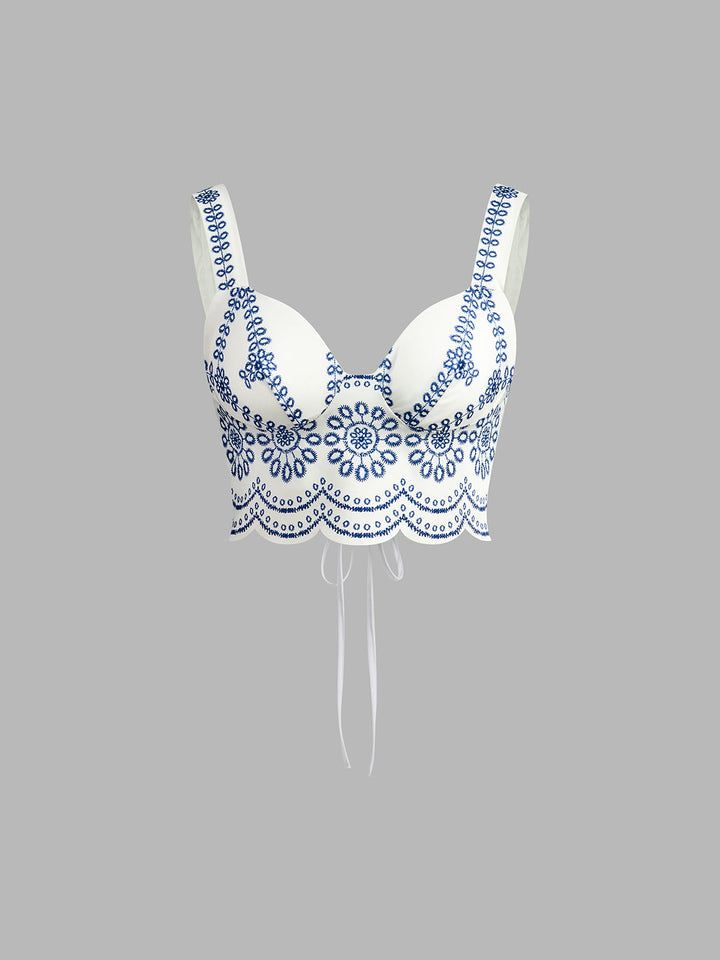 Pinta Two Piece Skirt Set | Printed Polyester, Tie Back Design 1