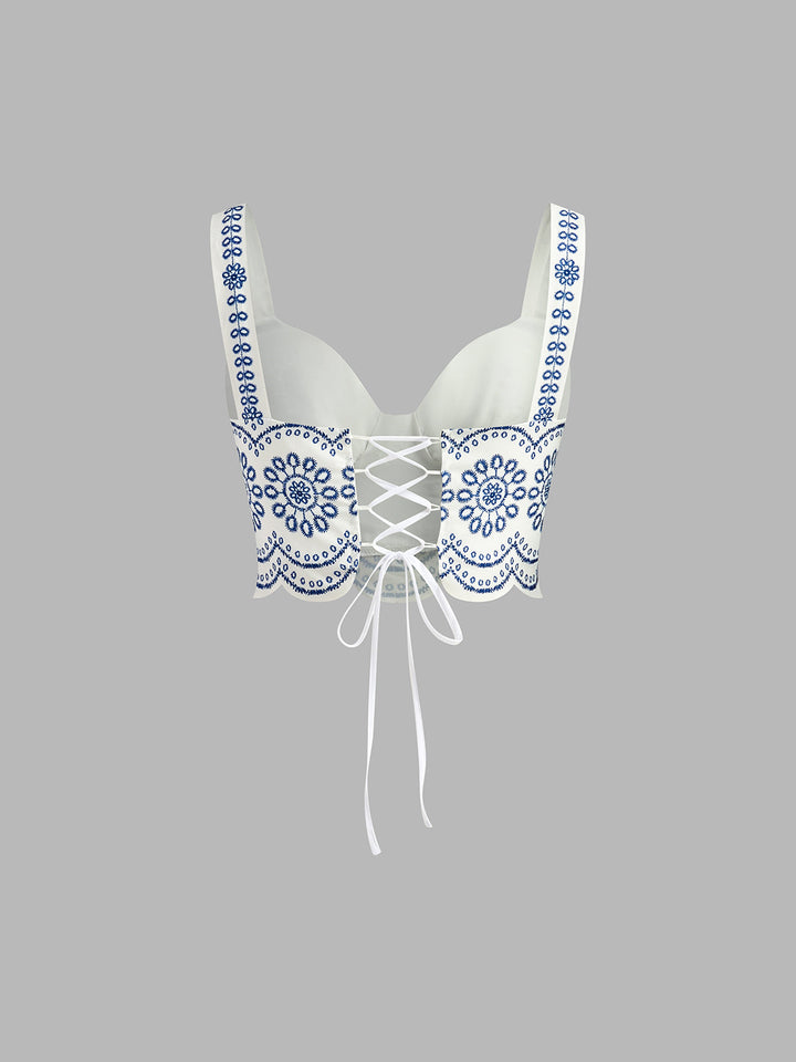 Pinta Two Piece Skirt Set | Printed Polyester, Tie Back Design 2