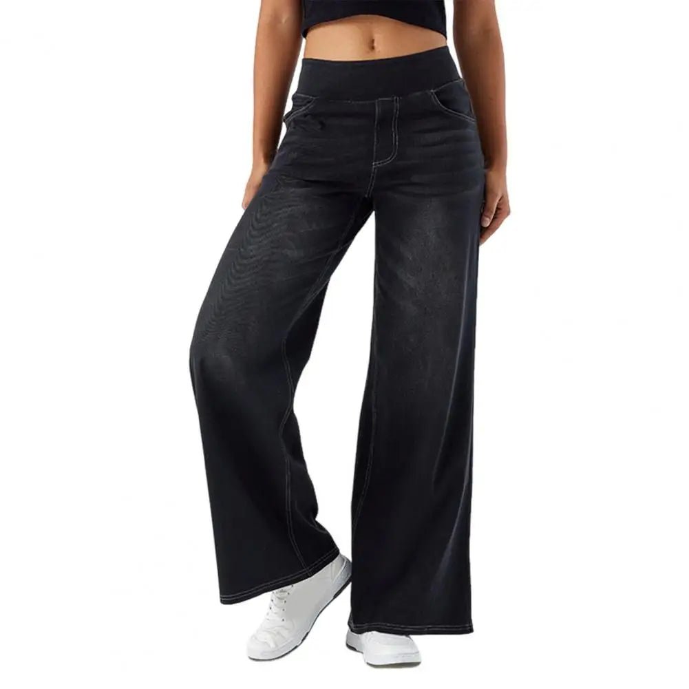 Polo Wide Leg Jeans | High Waisted Stretch Denim, Black 0