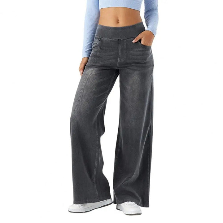 Polo Wide Leg Jeans | High Waisted Stretch Denim, Black 6