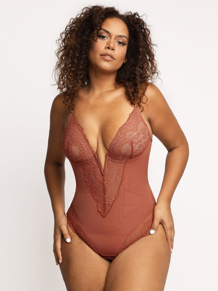 Poppy Lace Bodysuit | Deep-V Neck, Breathable Fabric, Tummy Control 6