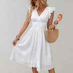 Pride Flutter Sleeve Dress | Lightweight Summer Wedding Guest Dress 0