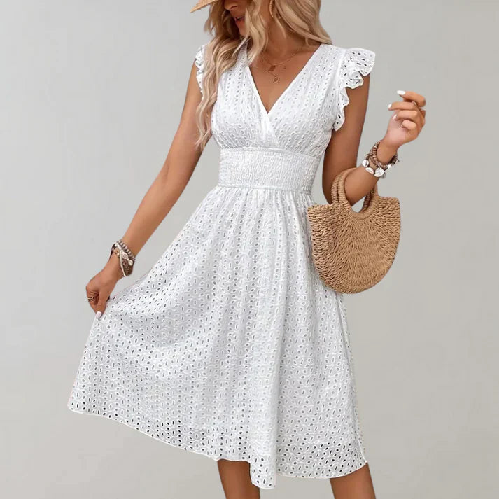 Pride Flutter Sleeve Dress | Lightweight Summer Wedding Guest Dress 0