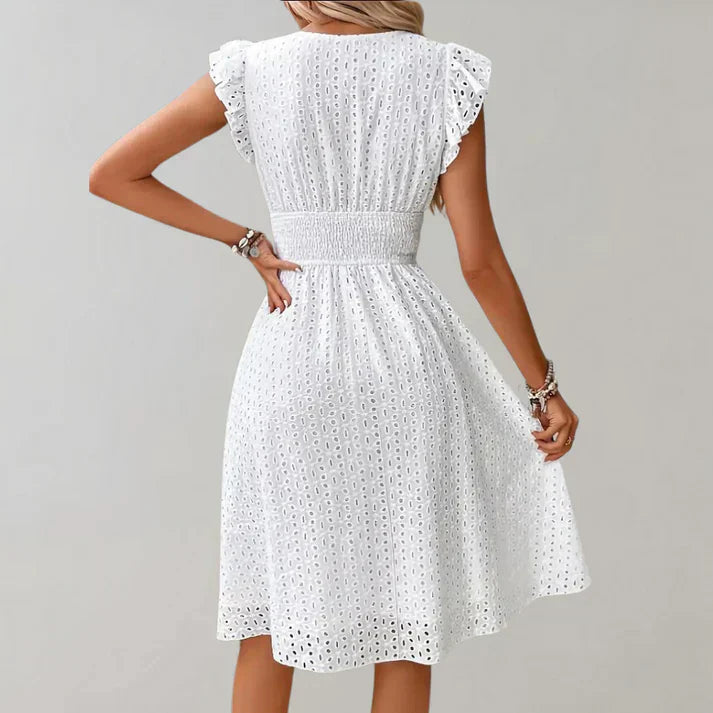 Pride Flutter Sleeve Dress | Lightweight Summer Wedding Guest Dress 4