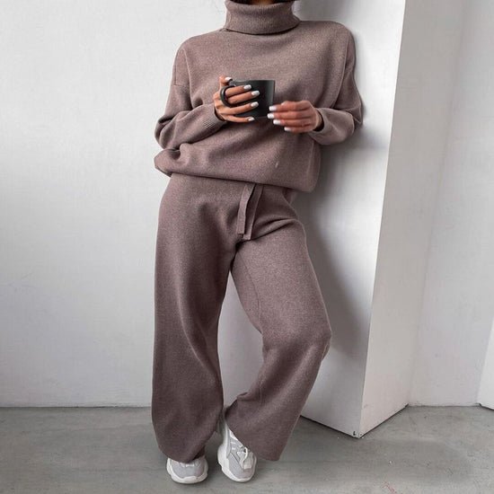Cozy Knit Lounge Set | Relaxed Fit | High-Neck Top