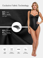 Pulse Black Bodysuit | Faux Leather, Lace Accents, Built-in Shapewear 4