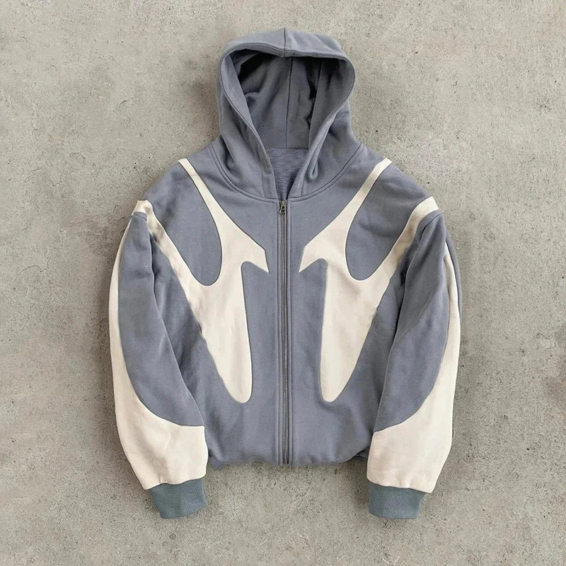 Dare Devil Hoodie featuring a retro zip design made from high-quality fabric, perfect for stylish comfort and casual wear. - 1