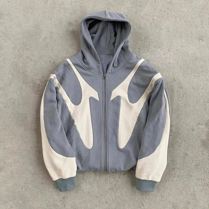 Dare Devil Hoodie featuring a retro zip design made from high-quality fabric, perfect for stylish comfort and casual wear. - 1