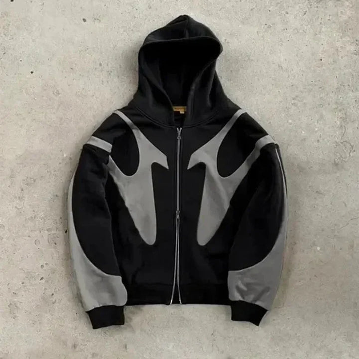 Dare Devil Hoodie featuring a retro zip design made from high-quality fabric, perfect for stylish comfort and casual wear. - 5