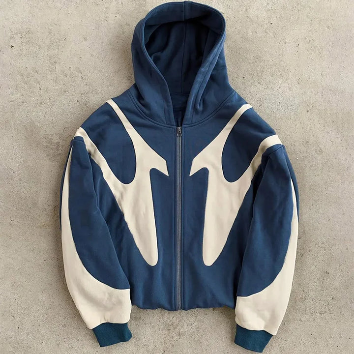 Dare Devil Hoodie featuring a retro zip design made from high-quality fabric, perfect for stylish comfort and casual wear. - 6