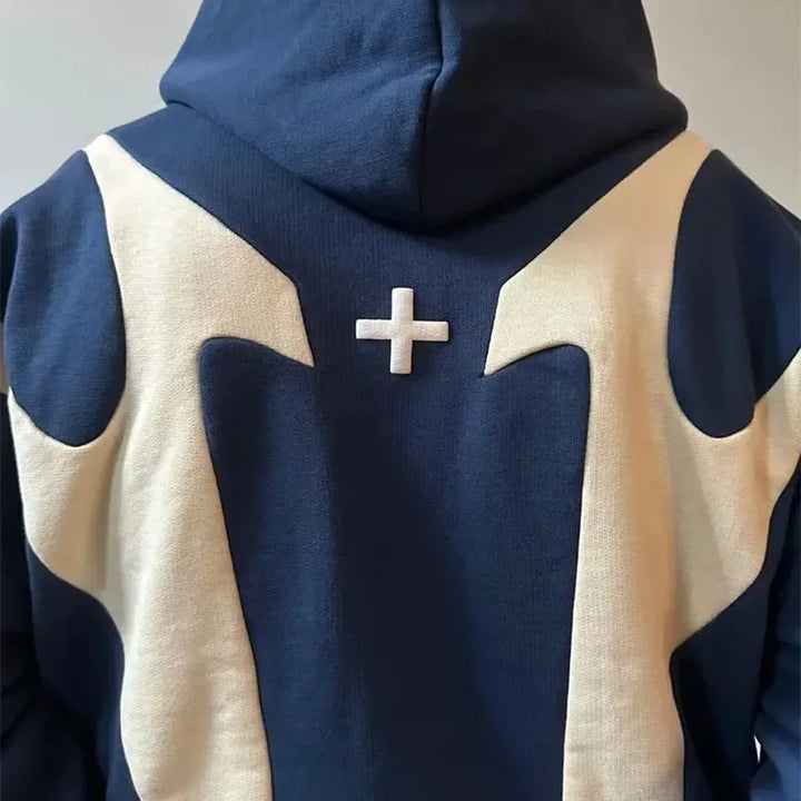 Dare Devil Hoodie featuring a retro zip design made from high-quality fabric, perfect for stylish comfort and casual wear. - 4