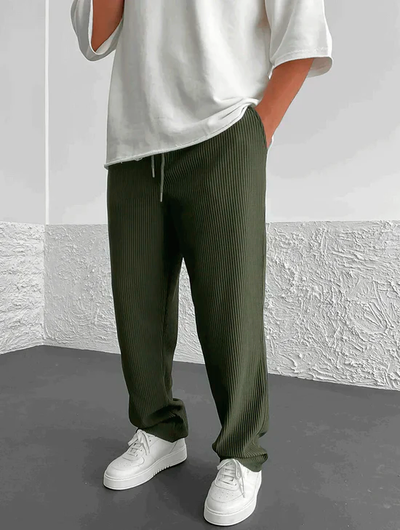 Rive | RIBBED RELAXED FIT TROUSERS