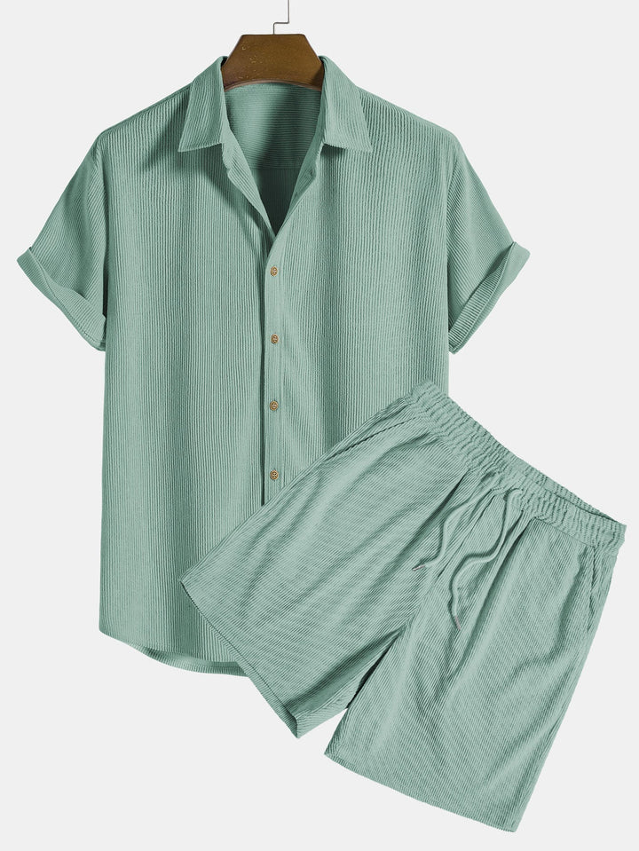 Ribo Men's Co Ord Set | Comfortable Ribbed Fabric, Relaxed Fit 4