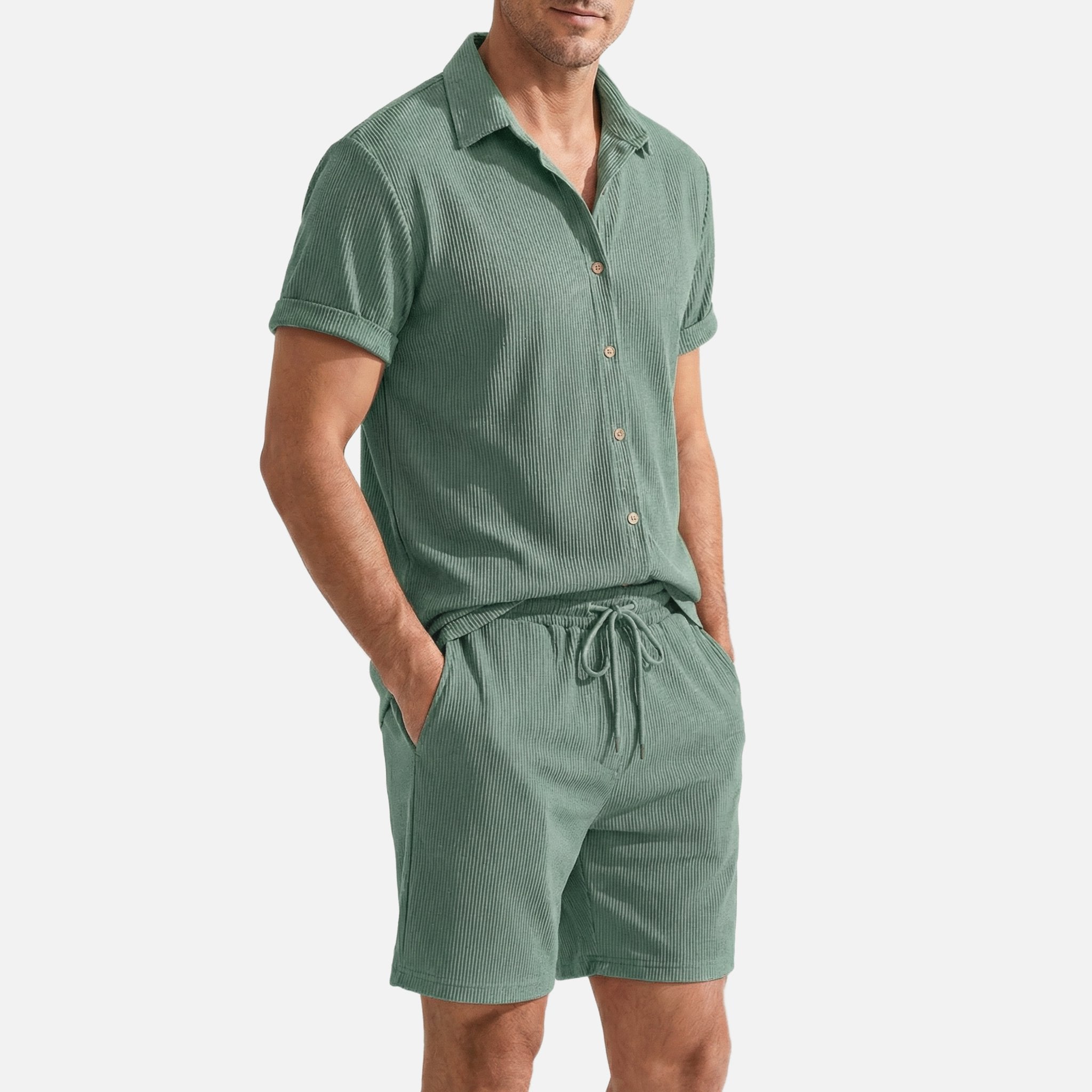 Ribo Men's Co Ord Set | Comfortable Ribbed Fabric, Relaxed Fit 5