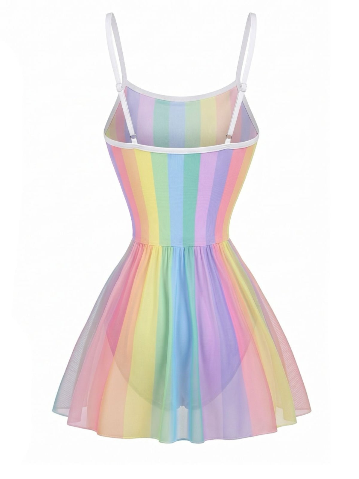 Rina Swim Dress for Women | Vintage Stripes, High Rise, Modest Design 2
