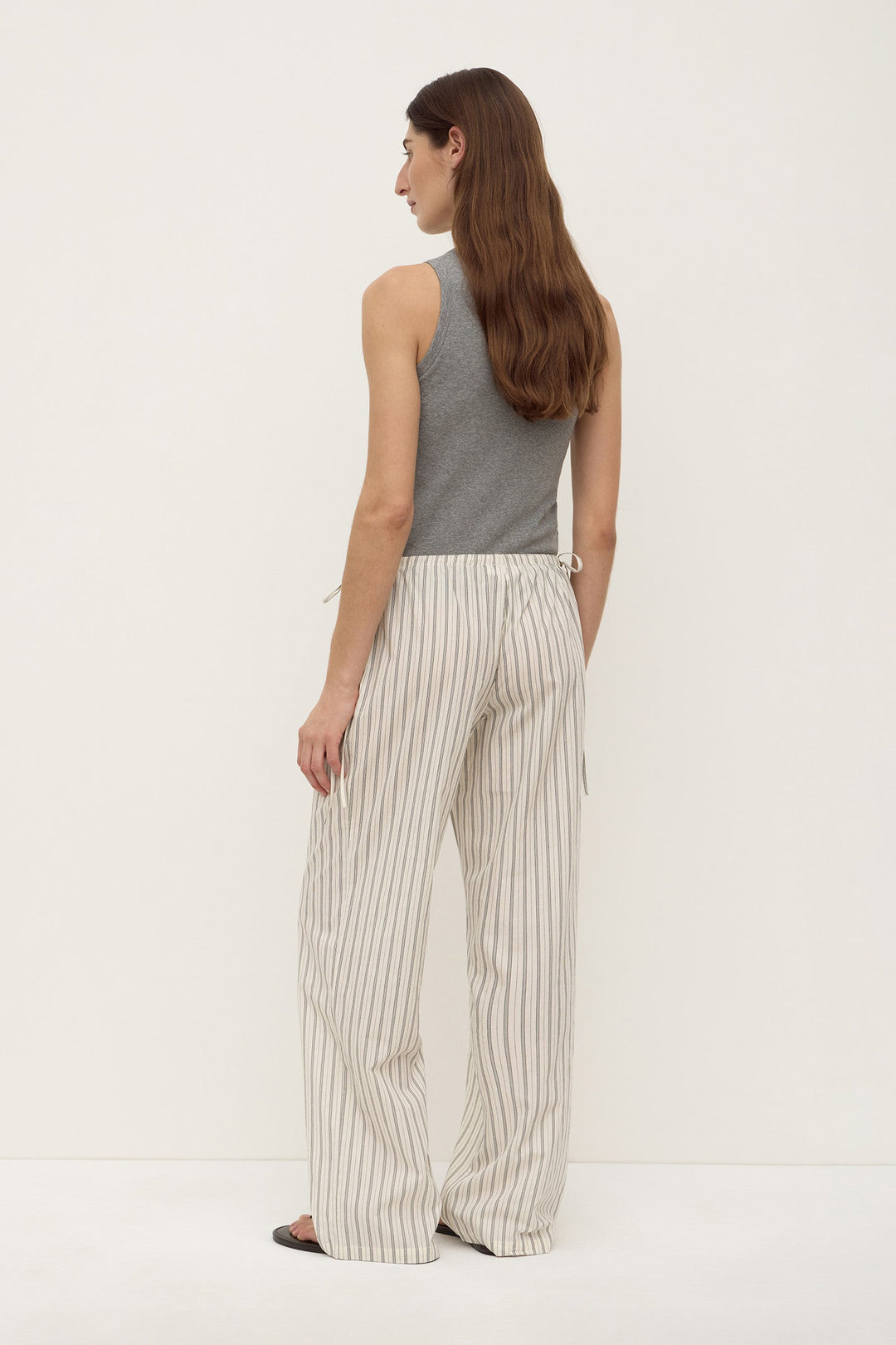 Riva Stripe Pants | Low-Rise Cotton, Elastic Waistband 5